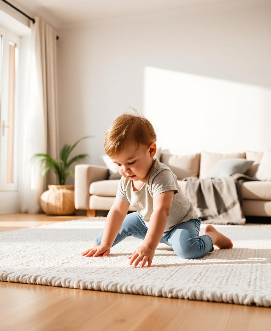 Tapis d'éveil en lin lavé